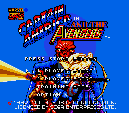 Captain America and the Avengers Title Screen