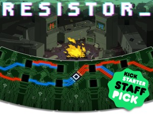 Resistor, a strategy card game, was developed by Cardboard Fortress